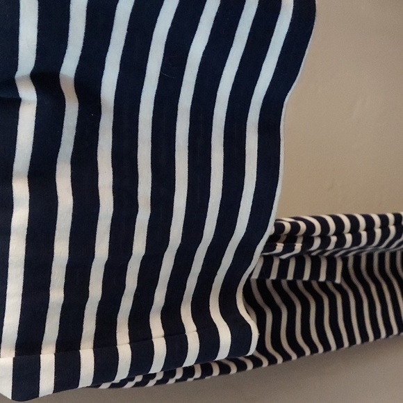 MONTEAU Navy and White Striped Sleeveless Jumper With Waist Sash - Picture 5 of 11